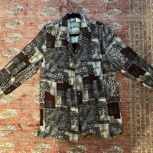 Vintage Animal Print Blazer/Thick Blouse - Perfect for Festivals